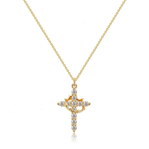 LivelyMelory - collier croix et couronne