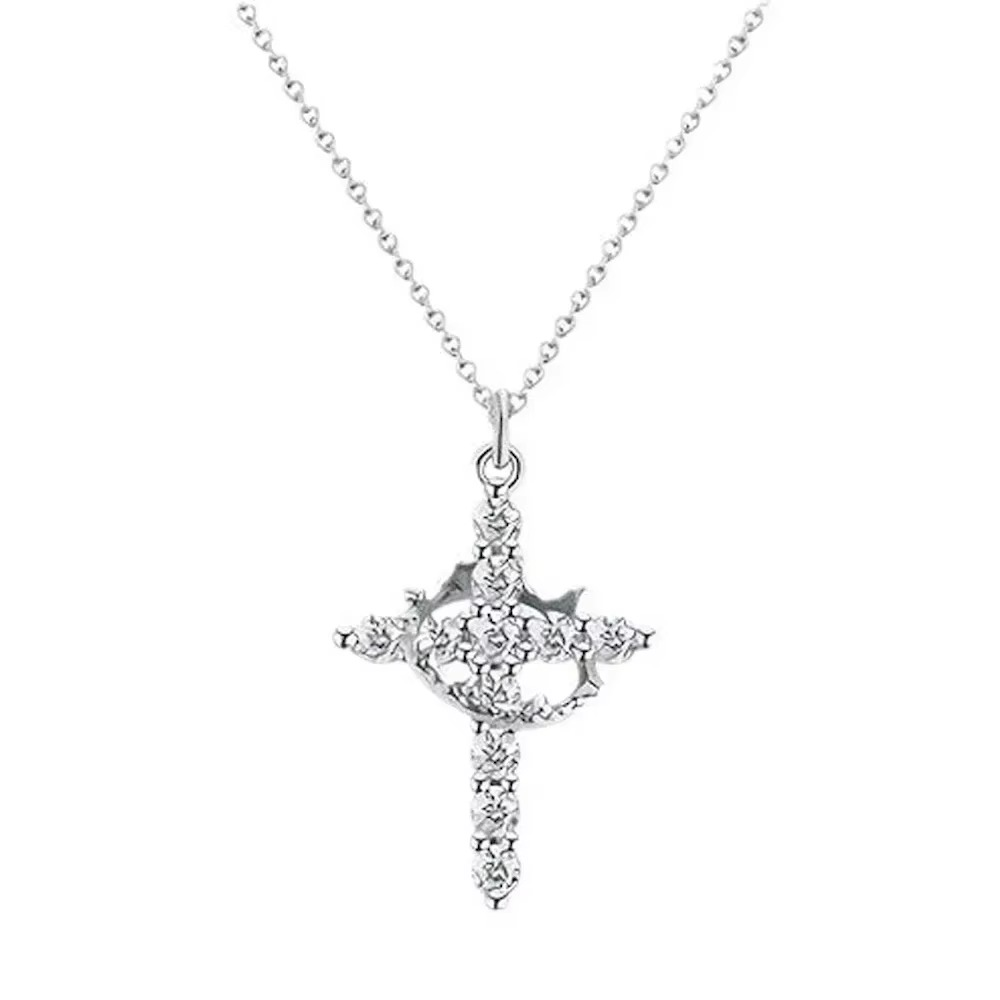 LivelyMelory - collier croix et couronne