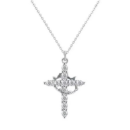 LivelyMelory - collier croix et couronne