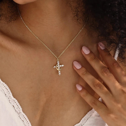 LivelyMelory - collier croix et couronne